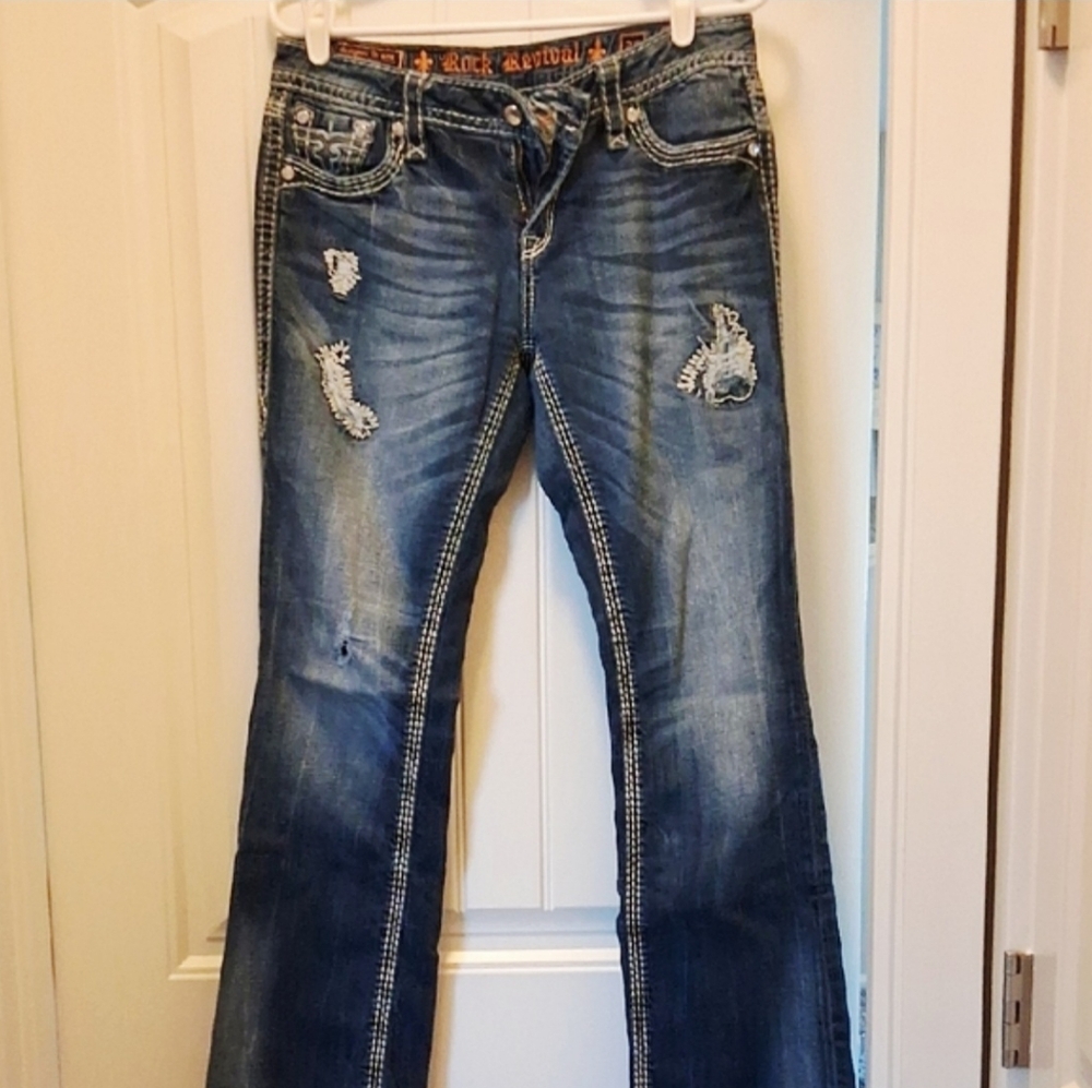 Rock Revival "Vivian Easy Boot" Blue Jeans